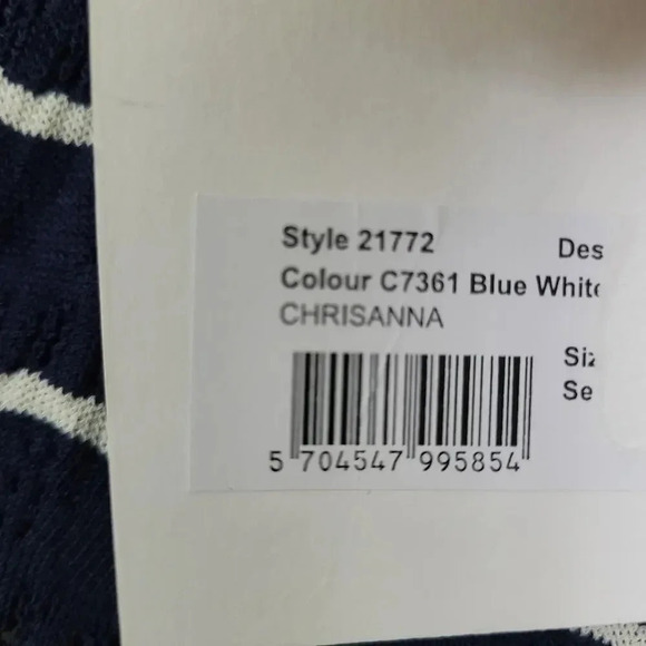 Baum und Pferdgarten Chrisanna Knit Pointelle Sweater Dress Size M Blue Striped - Picture 7 of 9